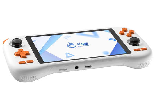 KINHANK K56 Handheld-Spielekonsole 5,5 Zoll Touchscreen 50 Emulatoren für Android 14 PS1/PSP/DC/SS 5000mAh WIFI5 Retro-Game-Player