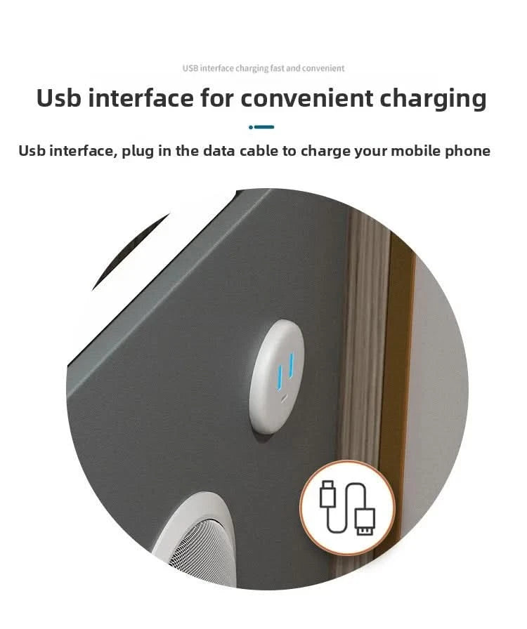 Bedside Table with Wireless Charging – 2-Tier Smart Nightstand with Lockable Drawer & Rechargeable LED Light