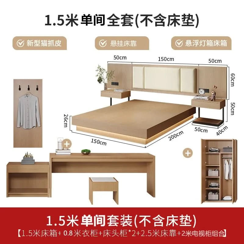 Factory Supply Hotel 5 Star Comfortable Modern Star Custom Hotel Bedroom Furniture Luxury king Size Hotel Bedroom Set