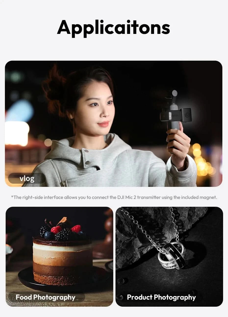 Ulanzi LM001 Pocket 3 Mini Light 3-Level Soft Light for DJI OSMO Pocket 3 for Photography Livestreaming Vlog LED Video Light
