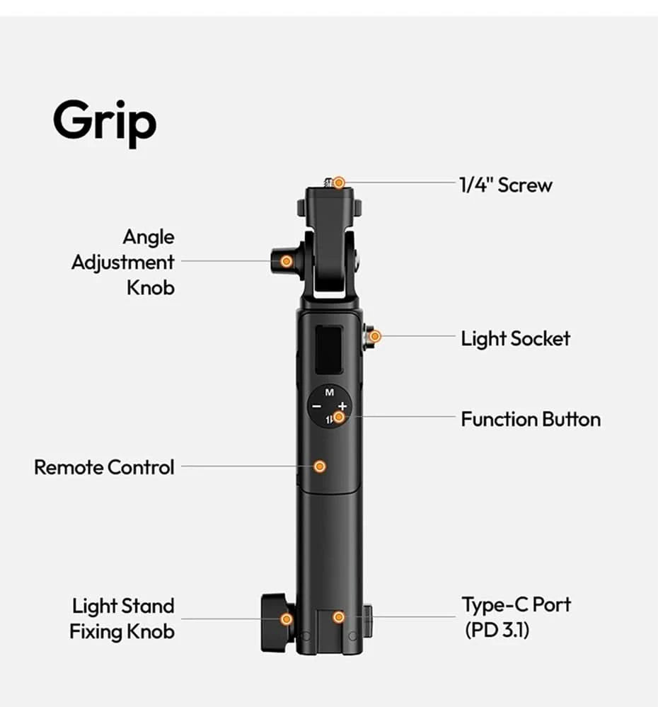 Ulanzi AL60 60W / AL120 120W Inflatable Air Tube Light APP Control LED Video Light Bi-Color Light Stick w Handle for Photography