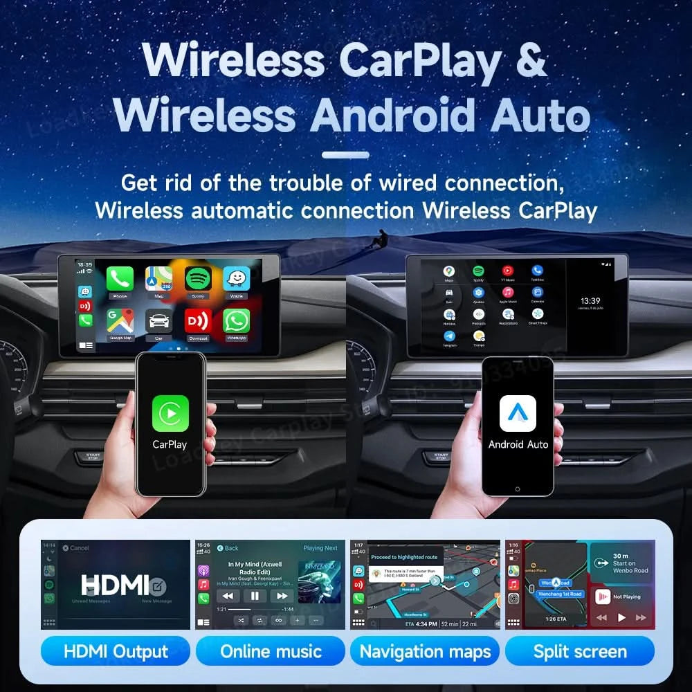 Carlinkit HDMI Output Car Tv Mate Carplay Qualcomm 6225 8-Core Android Auto Wireless Adapter Support Youtube Gps Split Screen