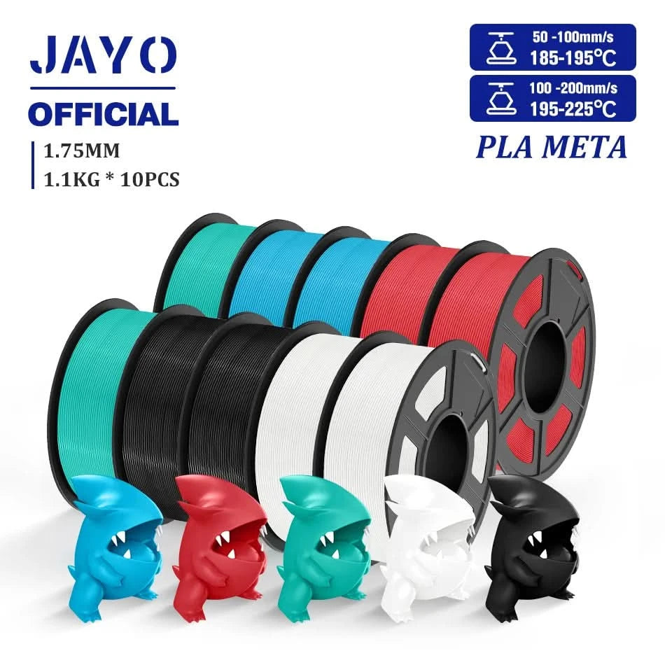 JAYO 3D Filament 1.75mm PLA / PLA Plus / PLA Meta/ Silk PLA+/PLA Matte 3D Prnter Filament 1.1KG For FDM Multicolor Set 10Rolls