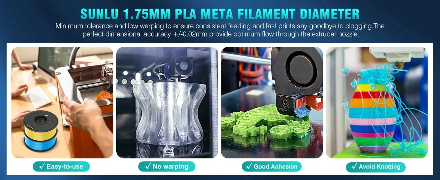 SUNLU 5KG 3D Filament High Speed PLA/PLA META/APLA/PLA MATTE 1.75mm 5Roll 1KG 3D Printer Filament for 3D Printer