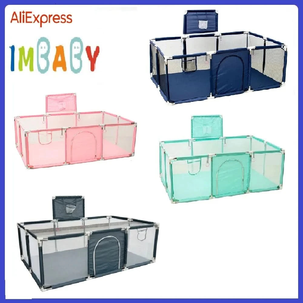 IMBABY-Parque Infantil Grande para Crianças, Cercadinhos De Bebê, Cercadinho Dos Desenhos Animados, Cerca De Atividade De Basque