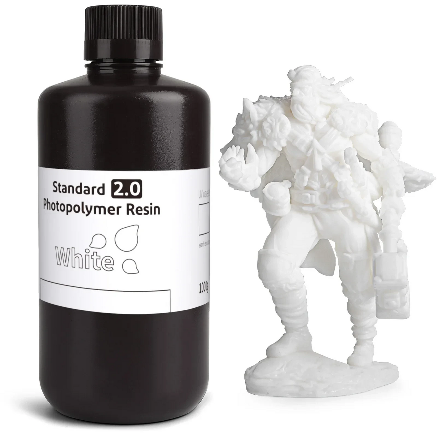 ELEGOO 3D Printer Resin LCD UV-Curing Resin 405nm Standard Photopolymer Resin for LCD 3D Printing 1000g Black Grey White Skin