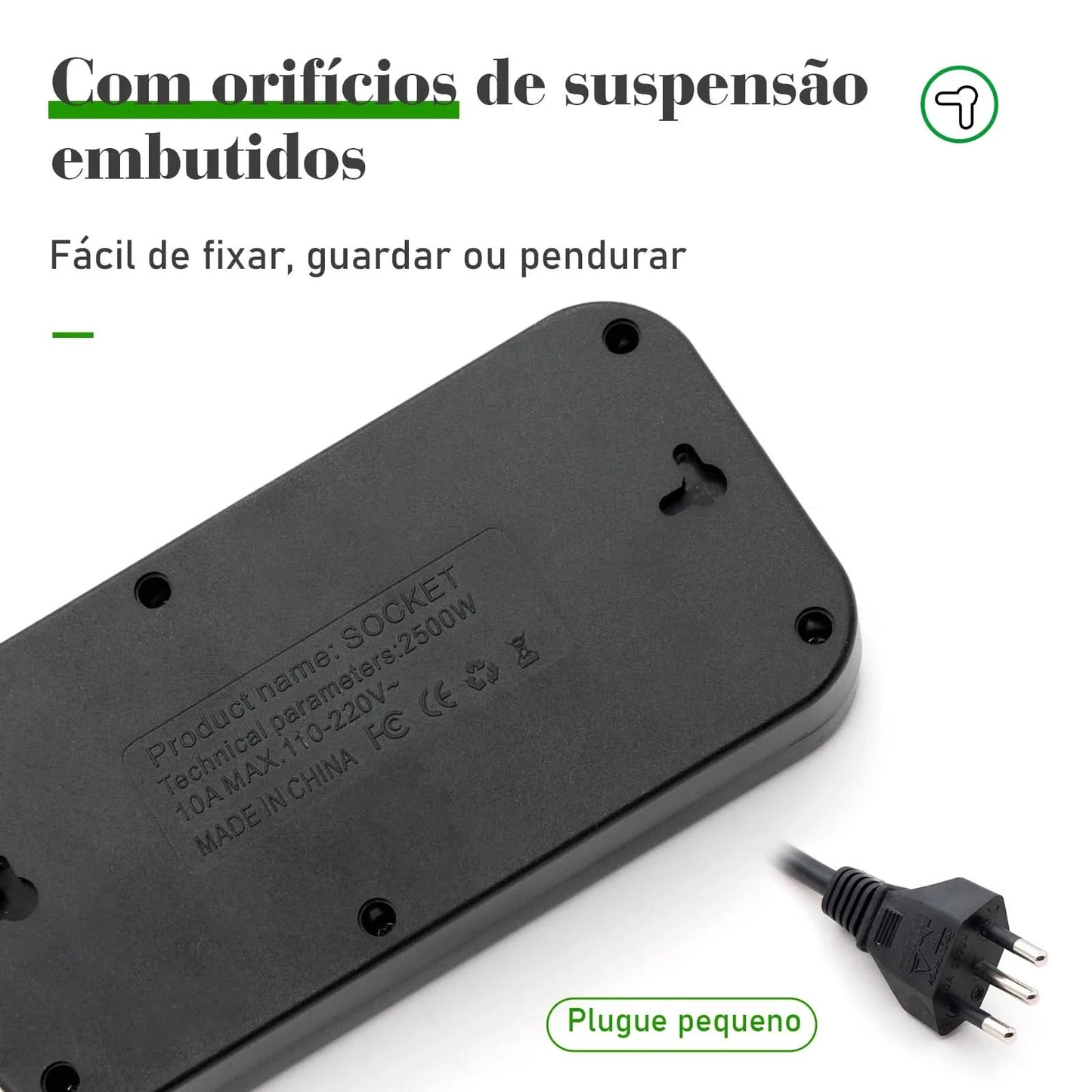 Extension Socket, Power Extension, USB Socket, Socket Line Filter, Regua Power Sockets, Electric Extension, 110-220V,10A