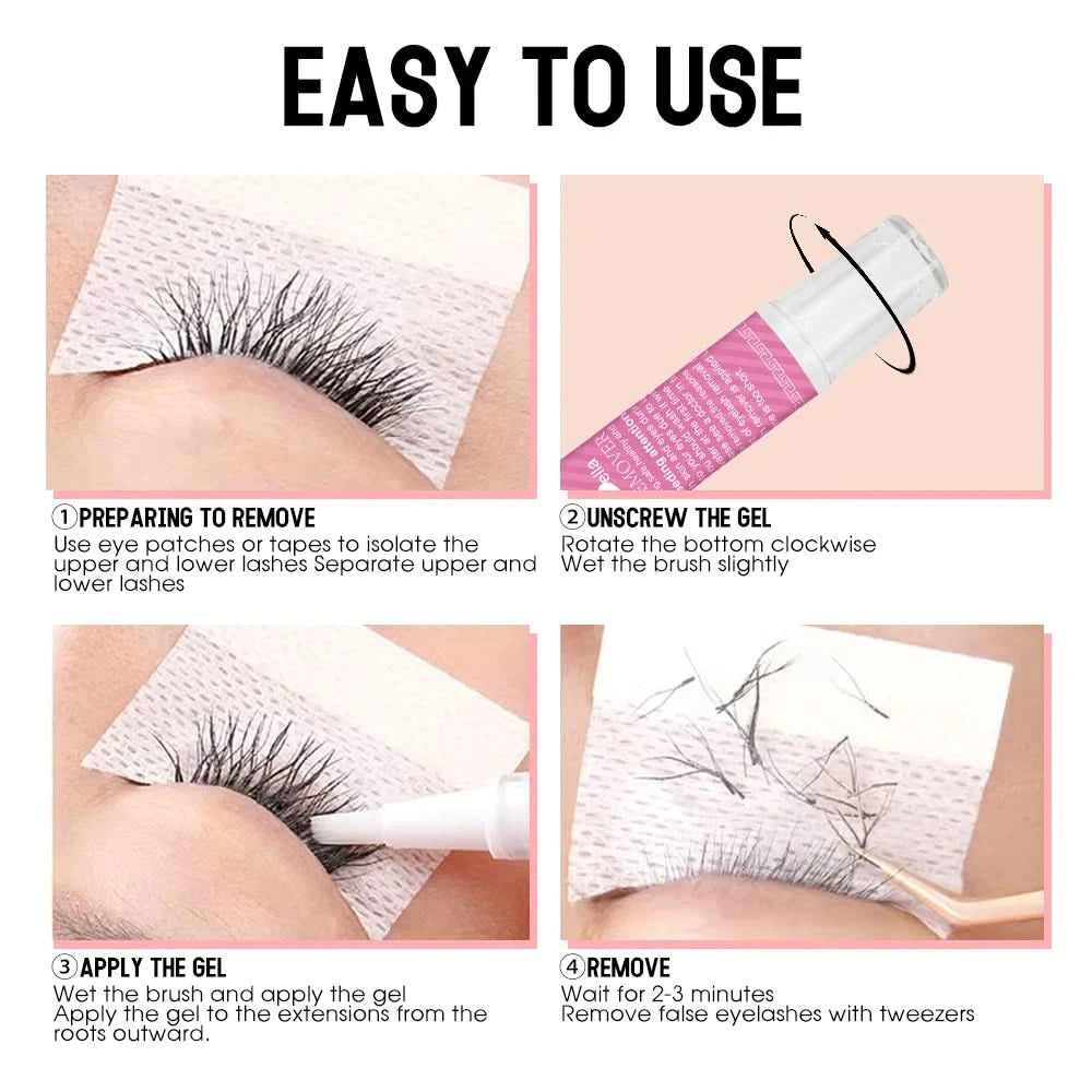 5PCS Eyelash Glue Remover 10ml Lashes Glue Remover Eyelash Extension Glue Remover No Irritating Quick Unloading Adhesive Makeup