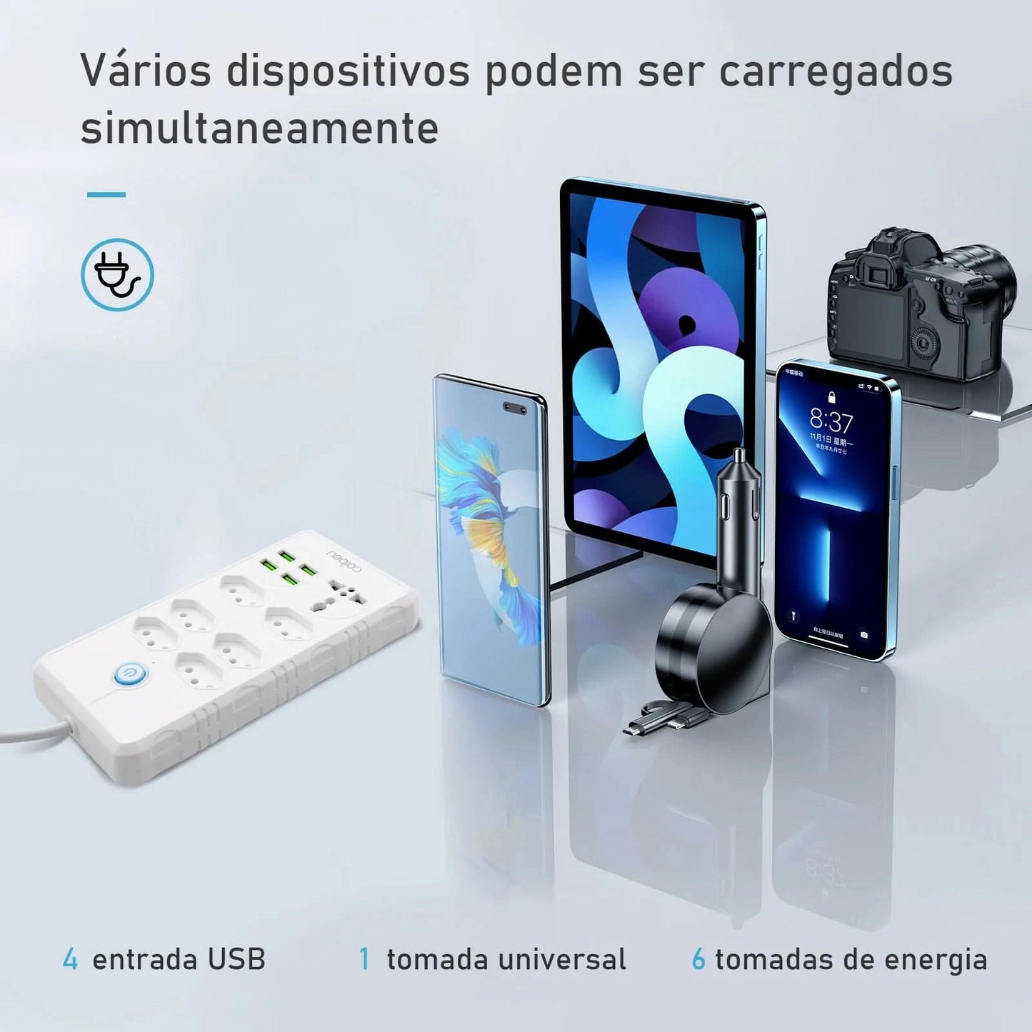 Extension Socket, Power Extension, USB Socket, Socket Line Filter, Regua Power Sockets, Electric Extension, 110-220V,10A
