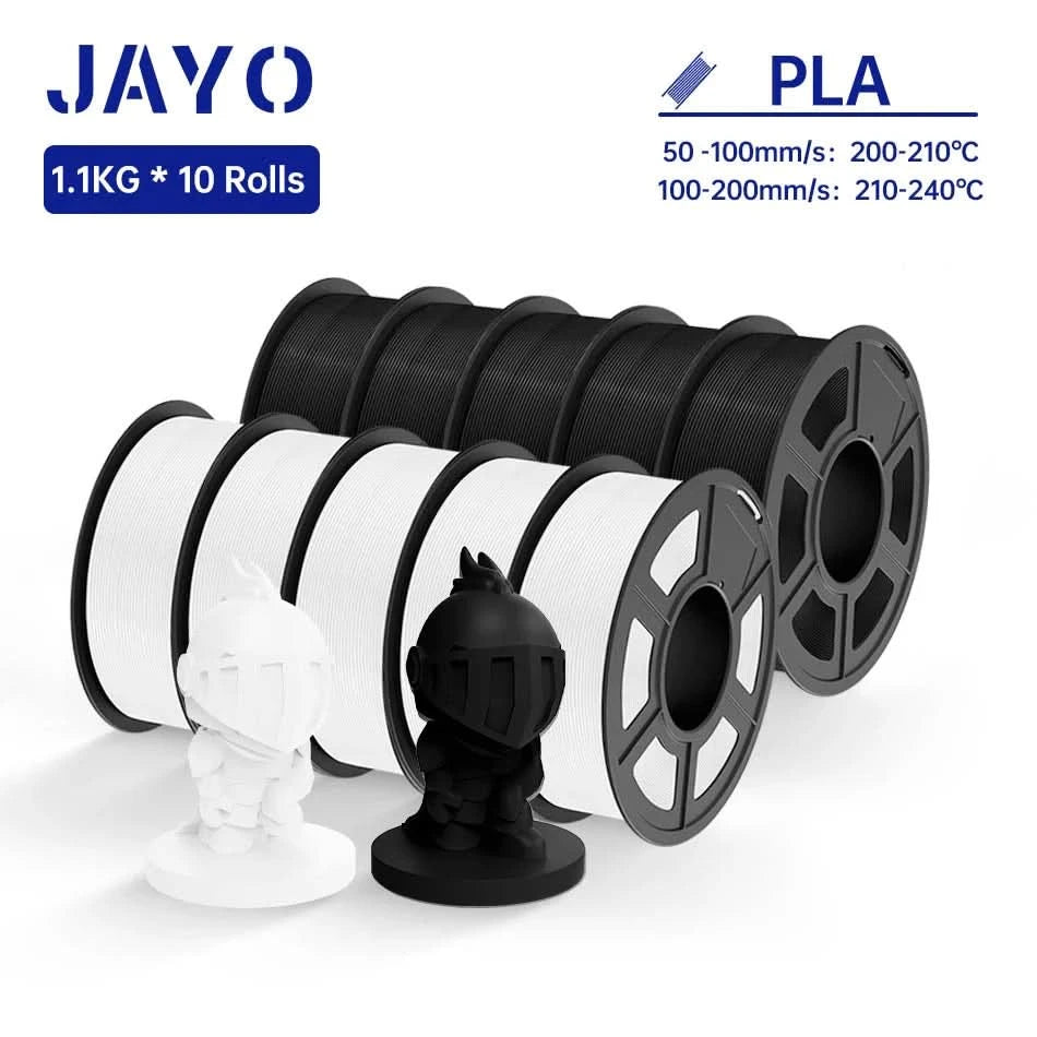 JAYO PLA / ABS / PETG / Silk / ASA /TPU /PLA+ Filament 10 Rolls 3D Printer Filament 1.75MM 0.65/1/1.1KG Neatly Wound 3D Filament
