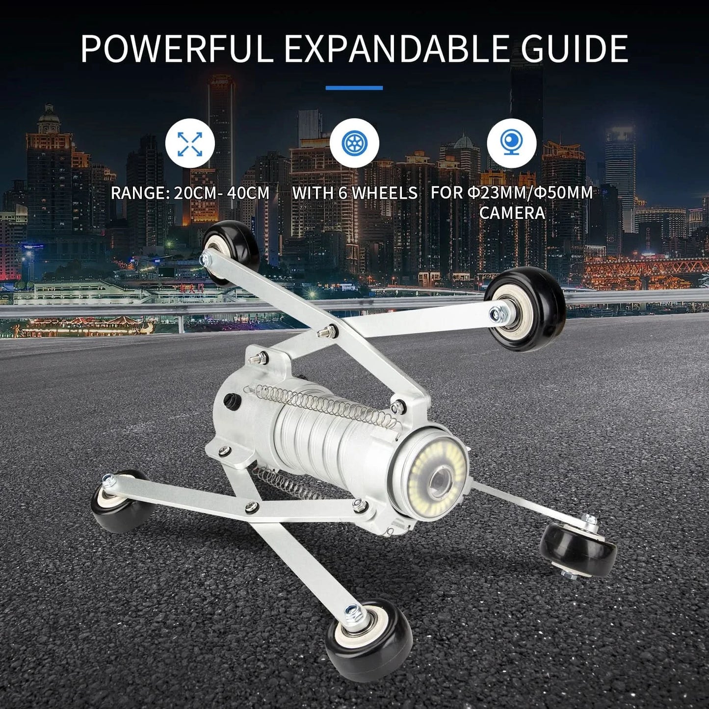 The Wheel Guide of the Pipe Inspection Camera and Drain Sewer Pipeline Industrial Endoscope camera Head Skid Protector
