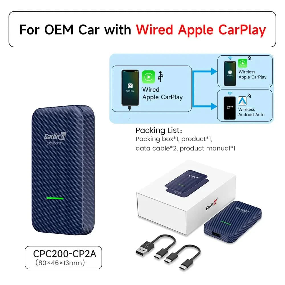 CarlinKit 5.0 4.0 Wireless CarPlay Adapter Android Auto Dongle Multi-Device Supported Wired To Wireless CarPlay Box Auto Connect