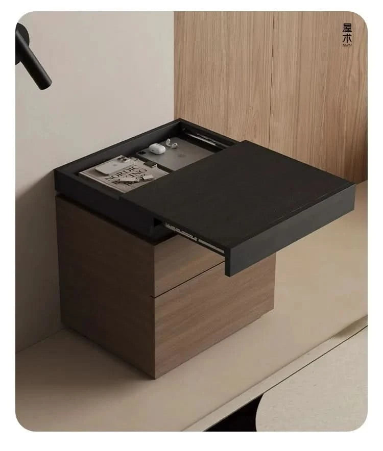 solid wood bedside cabinet multi-functional hidden compartment bedside hidden storage cabinet bedroom locker