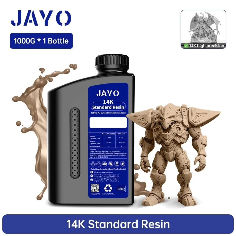 JAYO UV Resin ABS Like/Standard/Plant based/Nylon Like/Water-Wash 1KG 405nm Liquid Rapid UV Curing For LCD 3D Printing Material