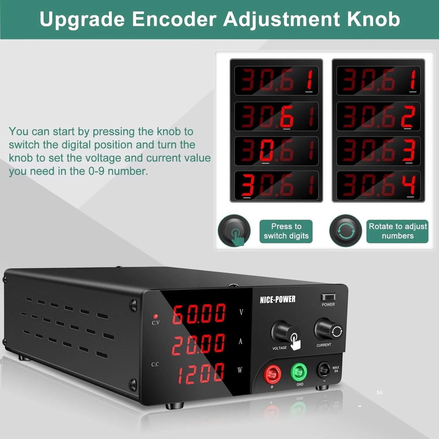 60V 20A Adjustable DC power supply 30V 30A Lab Bench Power Source Stabilized Power Supply Voltage Regulator High Power Source