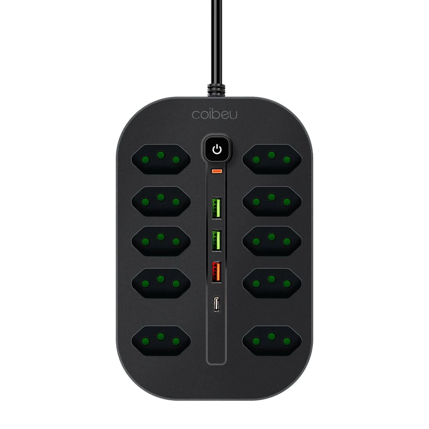 Verlängerungssteckdose, Steckdosenleiste, USB-Steckdose, Überspannungsschutz, Mehrfachsteckdose, 10A, 110-220V