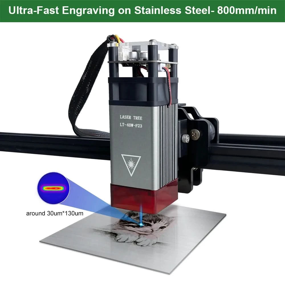 LASER TREE Laser Module 4W 5W 10W Optical Power with Air Assist Laser Head 450nm TTL Blue Light Engraver Cutting Wood DIY Tools
