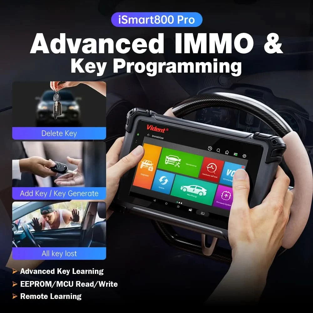 VIDENT iSmart800 Pro OBD2 Scanner Full System Car Diagnostic Tool Key Programming Bi-Directional Control 40+ Reset CAN FD& DoIP