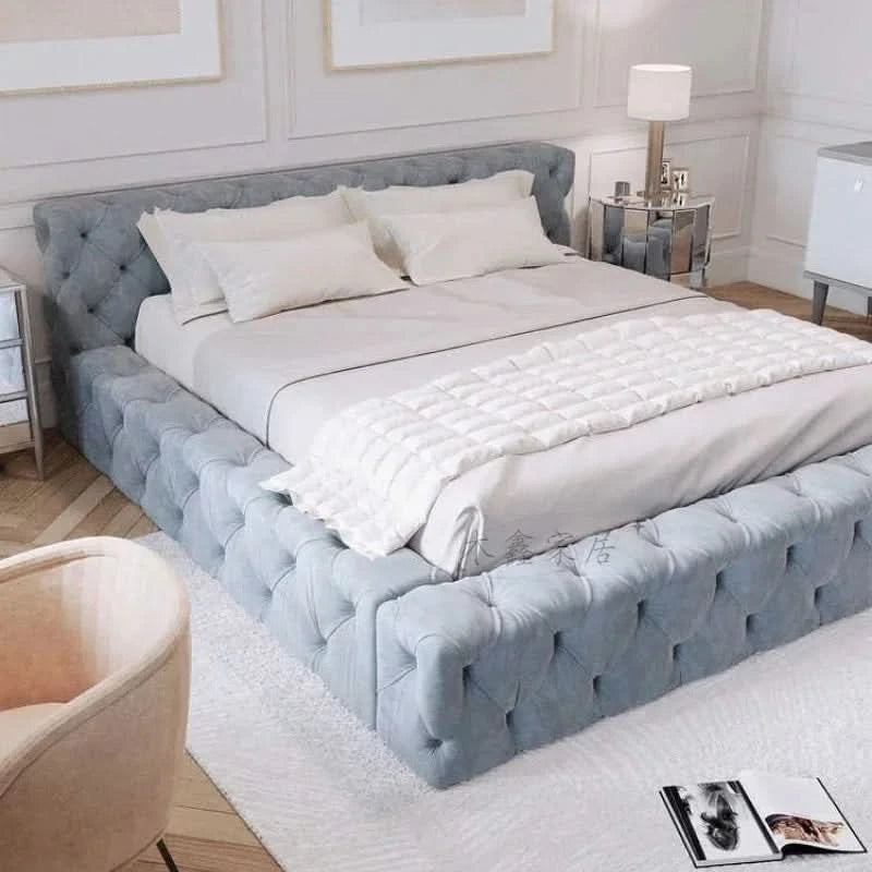 Queen Size Bed Frame European Designer Italian Girls Bed Frame Storage Wooden Cheap Muebles Para Dormitorio Nordic Furniture