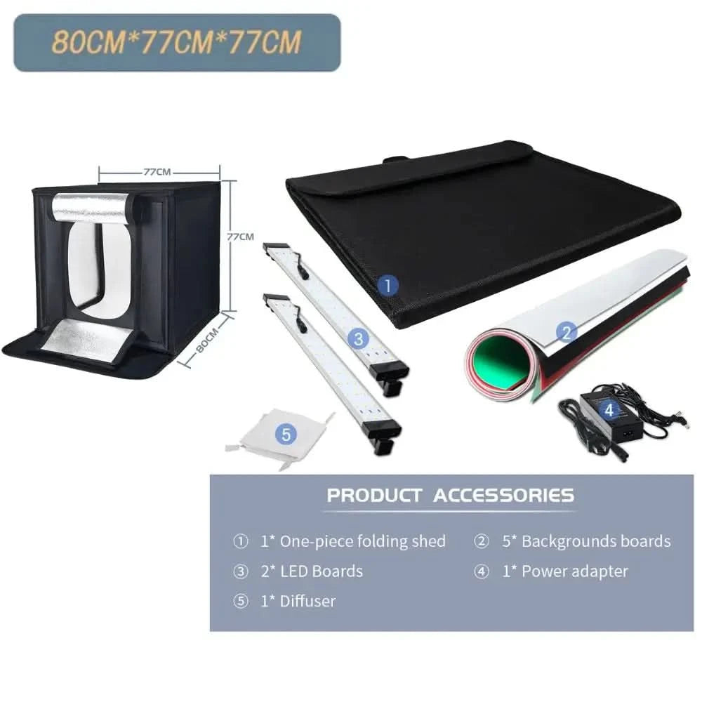 30/40/45 65 80cm Photography Tent Photo Light Studio SoftBox Portable Foldable Table Shoot Tents Kit With 5 Background Backdrop
