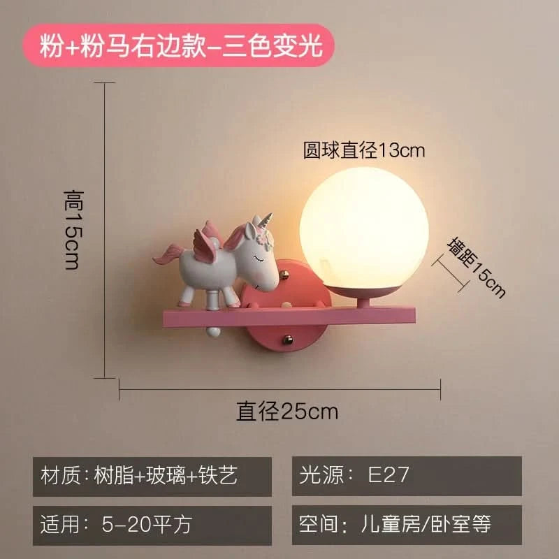 Children's Room Bedside Wall Lamp Girl Boy Wall Art Sconce Creative Cartoon Eye Protection Led Home Decoration Salon Home
