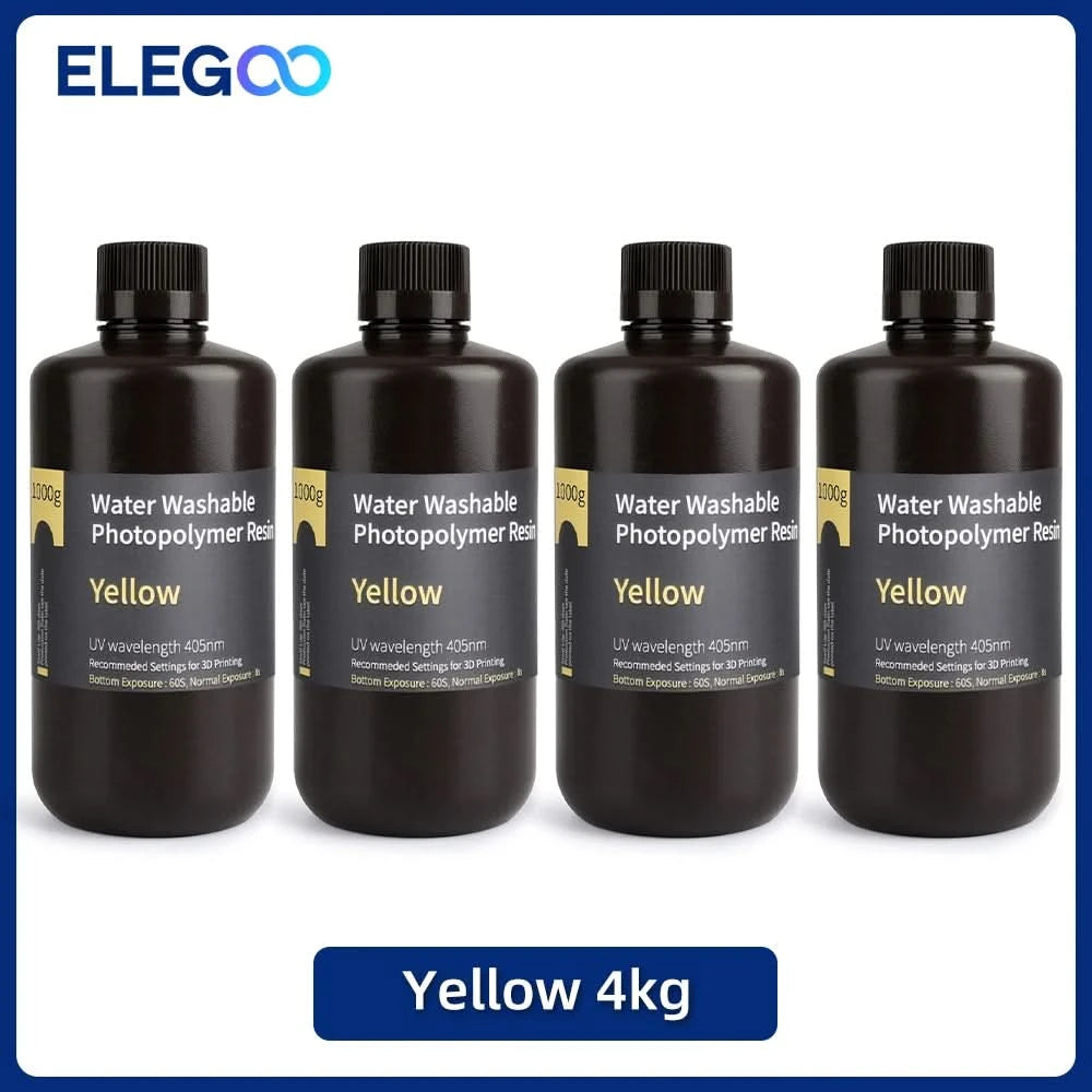 ELEGOO Water Washable 3D Printer Resin LCD UV-Curing Resin 405nm Standard Photopolymer Resin for LCD 3D Printing 1000g 8 Colors