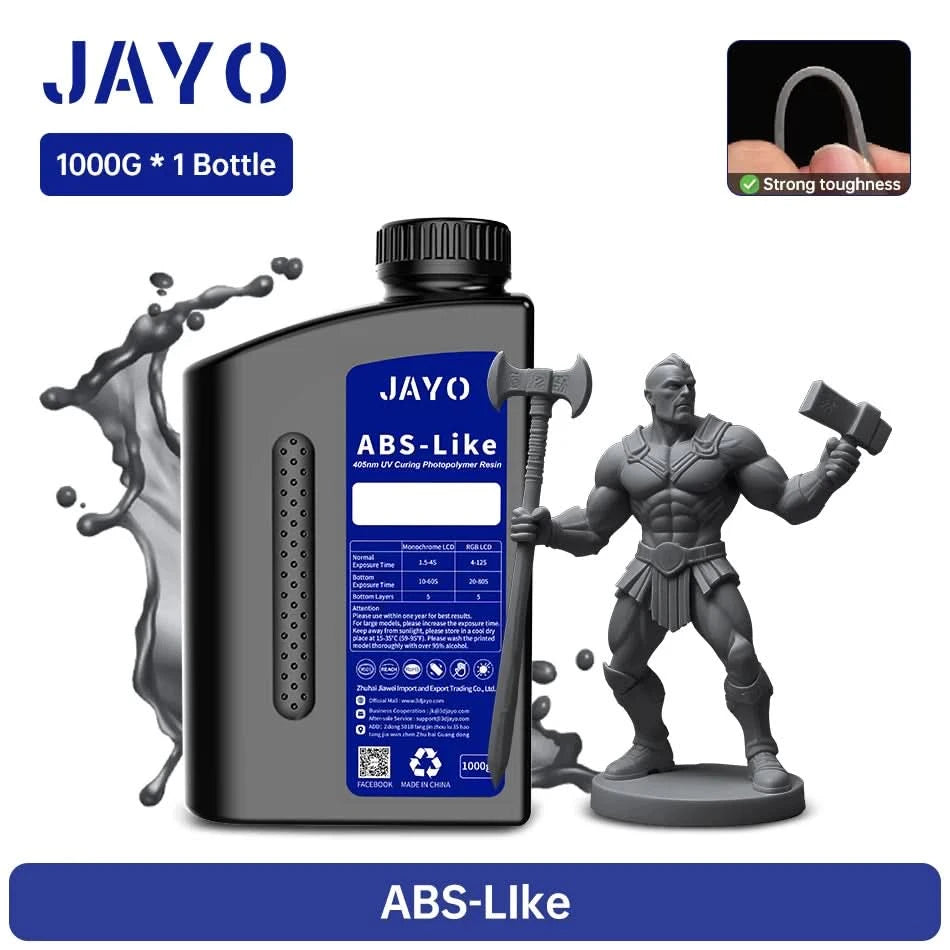 JAYO UV Resin ABS Like/Standard/Plant based/Nylon Like/Water-Wash 1KG 405nm Liquid Rapid UV Curing For LCD 3D Printing Material