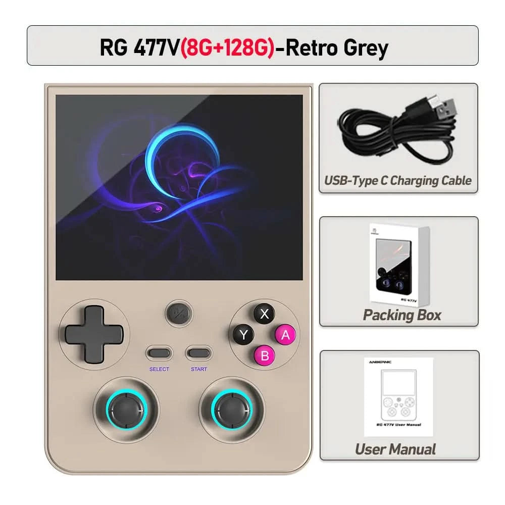 ANBERNIC RG477V Handheld Game Console Android 14 Video Player 4.7" LTPS In-Cell DSP Sound Effect Support AI RixelHK 1080p-DP ps2
