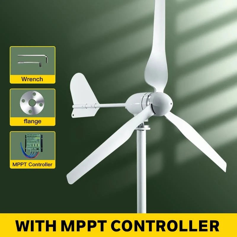 5000w 2kw Horizontal Wind Turbine Generator 96V 48V 24V Free Energy Magnetic Dynamo Strong Power 220v Inverter Output For Home