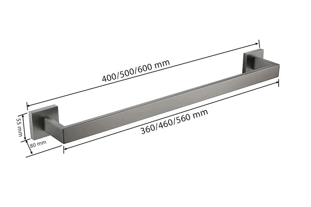 Gunmetal Stainless Steel Bathroom Accessorie Hardware Towel Rack,Toilet Paper Holder, Robe Hook, Towel Bar
