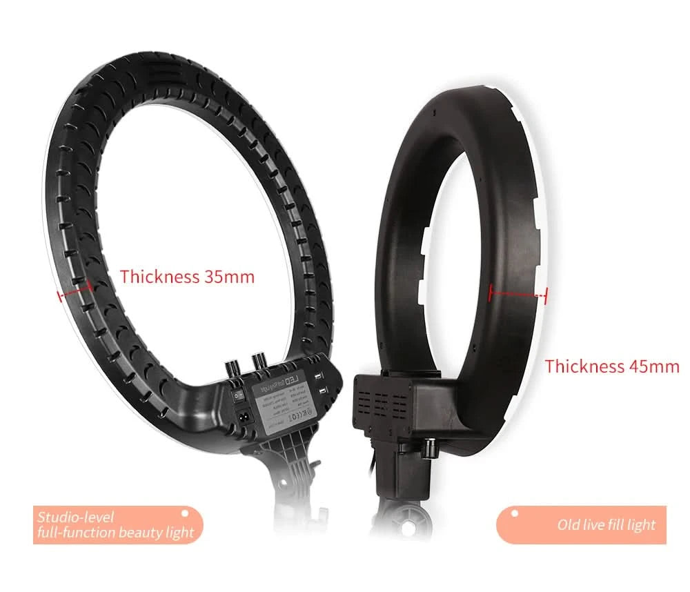 SH 18 Inch Knob Ring Light LED Selfie Video Lamp With Tripod Stand Phone Clip For YouTube Live Lighting Photo Photography Studio
