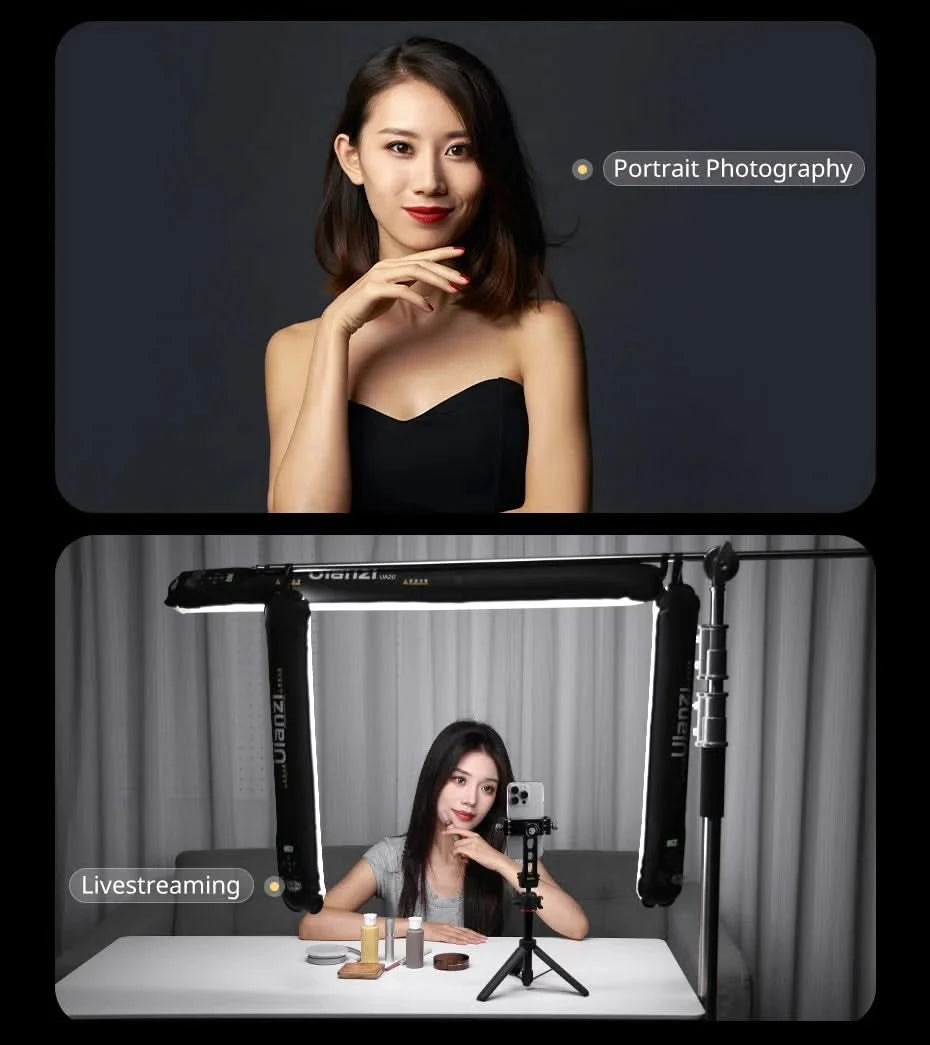 Ulanzi UA12 12W Portable Air Tube Light Bi-Color for Portrait Photograph Livestreaming 2700K-6500K CCT TPU Tube Light Stick