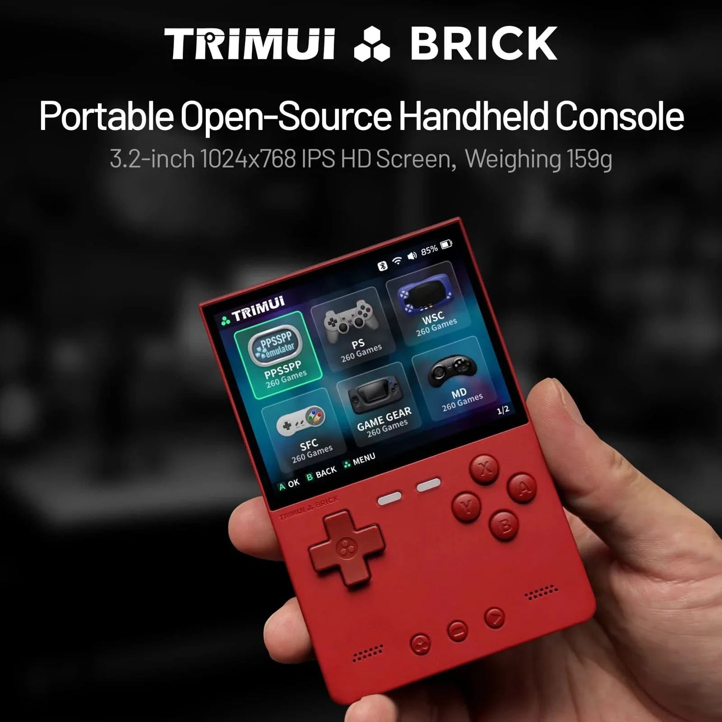 TRIMUI BRICK Handheld Game Console Portable Retro Video Player Game Console Linux System 3000mAh Long-life Battery LED Boy Gifts