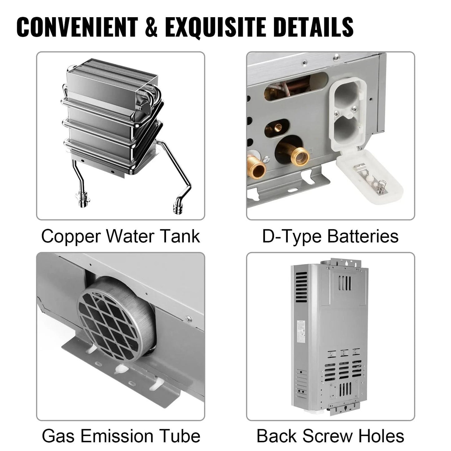 Sihao 6L 8L10L 12L 16L18L LPG Hot Water Heater Instant Continuous Gas Boiler Butane Propane Gas Boiler Heater for Camping Outdoo