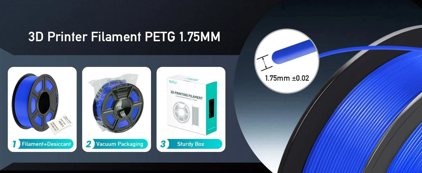 SUNLU 10KG 3D Filament PLA/PLA PLUS/PETG/Easy ABS Filamnet 1.75mm 10Roll 1KG Neatly Wound 3D Printer Filament for 3D Printer