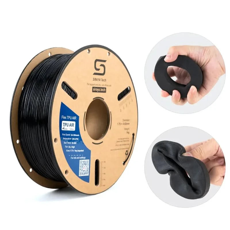 Siraya Tech Flex TPU Filament: 85A Shore, ISO 10993 Certified, High Flexibility&Toughness, Moisture-Resistant, Easy to Print 1KG