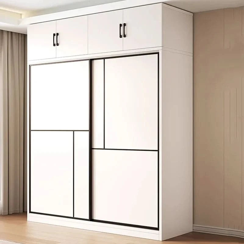 ZEco White Design Wardrobes Organizer Sliding New Bedroom Closet Wardrobe Cabinets Storage Shelf Armoires De Chambre FurnitureZ