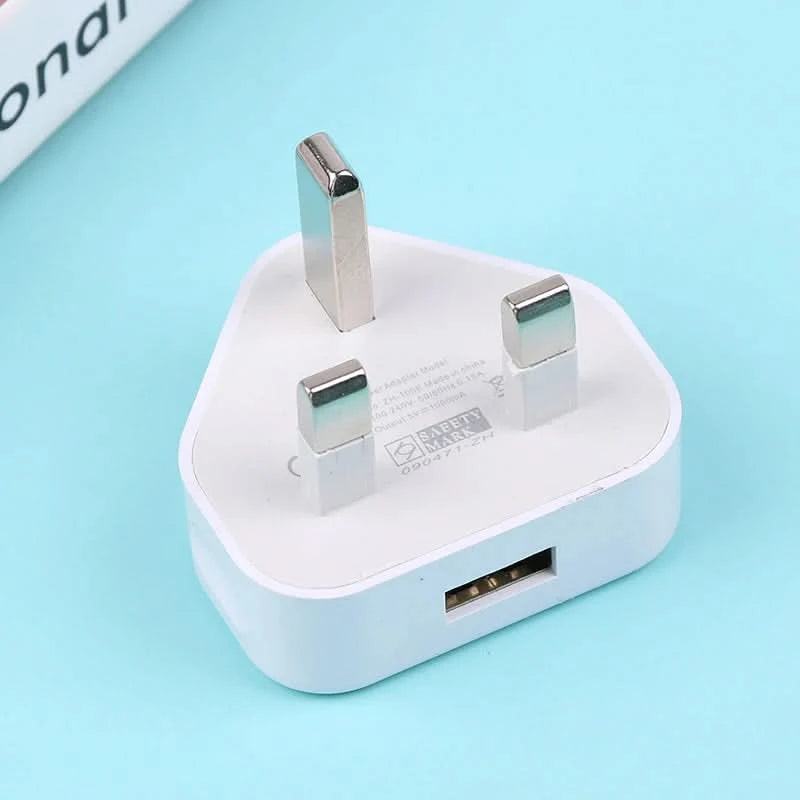 HUAHUA2025 NEW 1PCS Dual Port Fast Charger 5V/2.1A, UK 3 Pin Wall Adapter for Phones & Tablets, Multi-Device USB Charging Hub