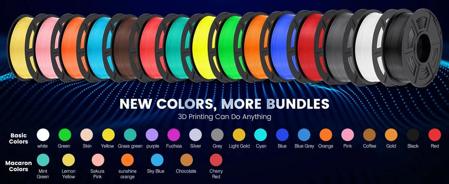 SUNLU 10KG 3D Filament PLA/PLA PLUS/PETG/Easy ABS Filamnet 1.75mm 10Roll 1KG Neatly Wound 3D Printer Filament for 3D Printer