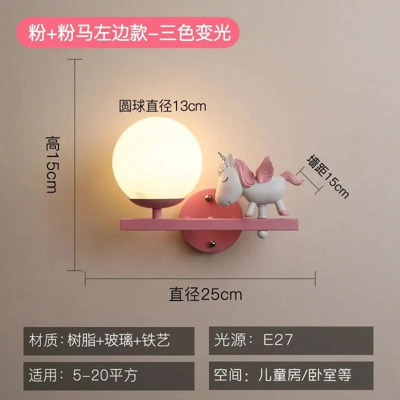 Children's Room Bedside Wall Lamp Girl Boy Wall Art Sconce Creative Cartoon Eye Protection Led Home Decoration Salon Home