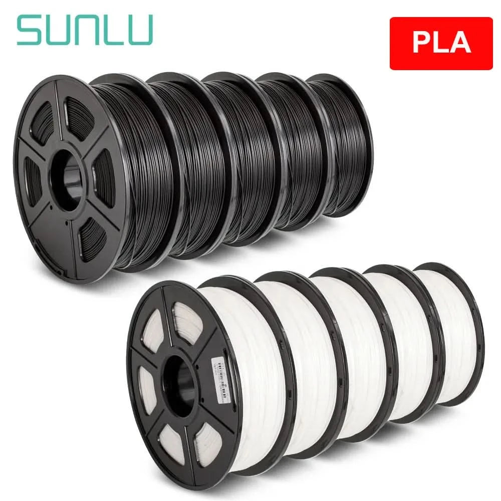 SUNLU 10KG 3D Filament PLA/PLA PLUS/PETG/Easy ABS Filamnet 1.75mm 10Roll 1KG Neatly Wound 3D Printer Filament for 3D Printer
