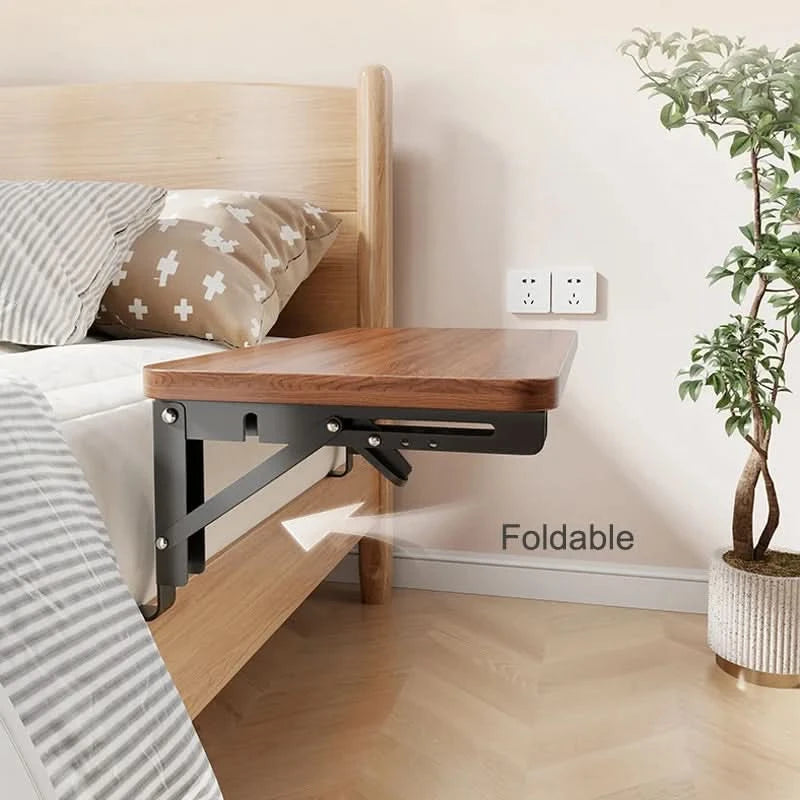 Foldable Collapsible Organizer Attachable Bedside Shelf Table Under Bed Mat Dorm Bunk Bed Storage for College Space Save