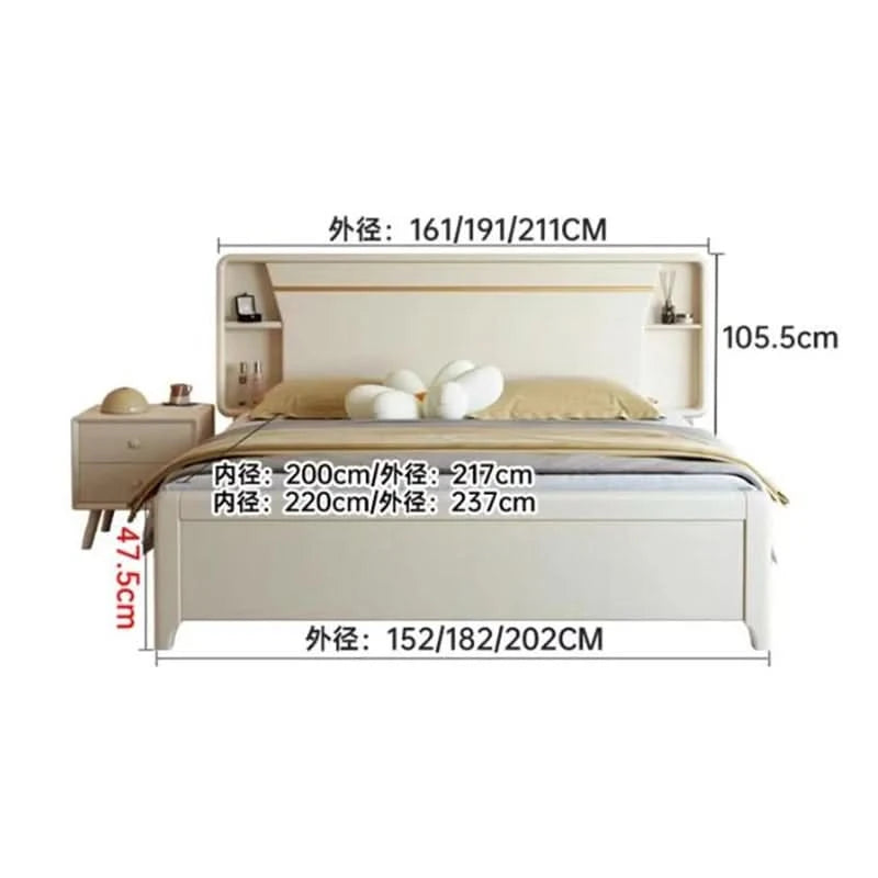Bedside Table White Double Bed Wooden Bedding Teen Girls Queen Size Double Bed Frame High Clearance Hotel Bedroom Furnitures