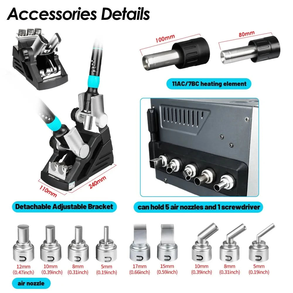 SUGON 8650pro 1300W Hot Air Rework Station 3 Mode Digital Display Intelligent BGA Rework Station For BGA PCB Chip Repair Tool