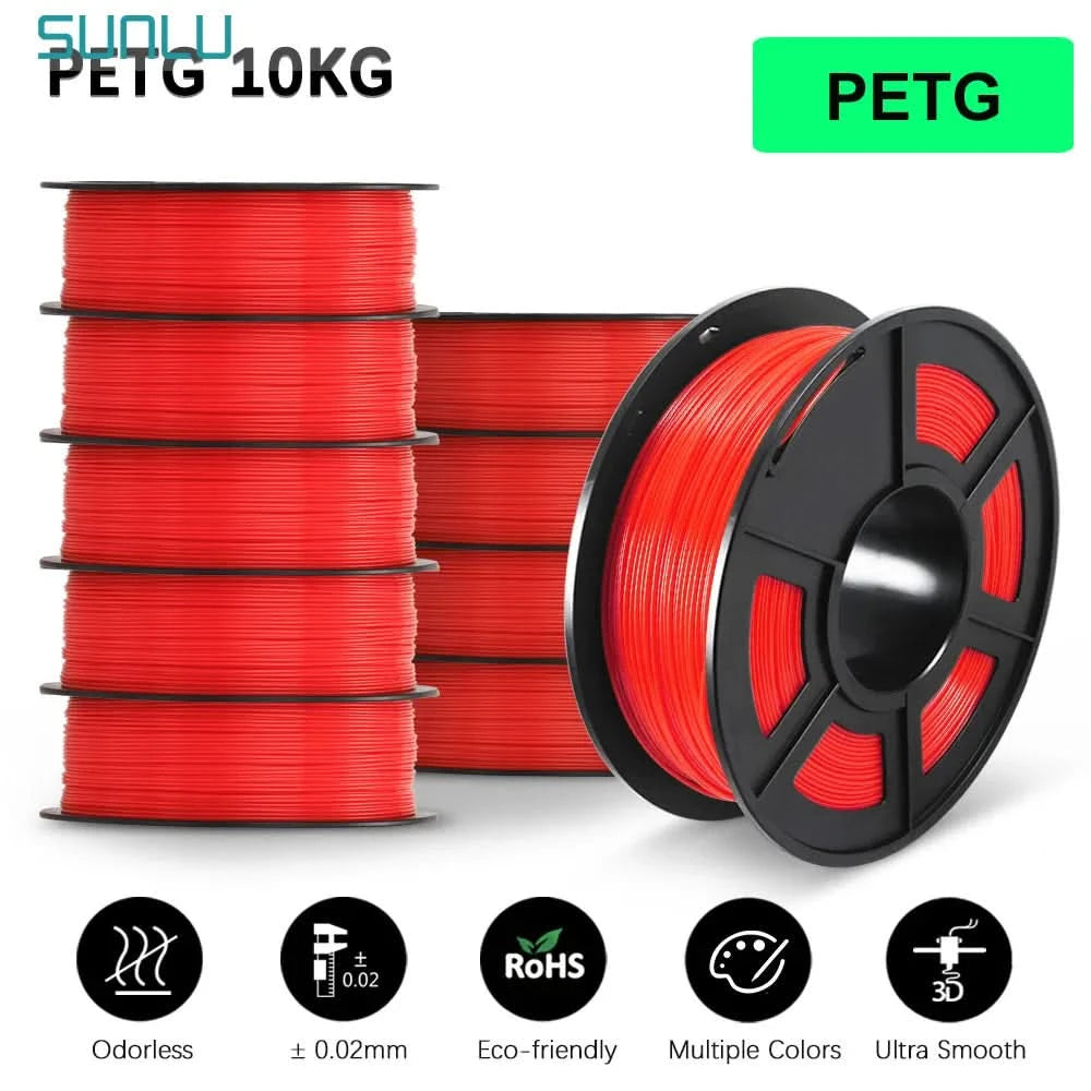 SUNLU 10KG 3D Filament PLA/PLA PLUS/PETG/Easy ABS Filamnet 1.75mm 10Roll 1KG Neatly Wound 3D Printer Filament for 3D Printer