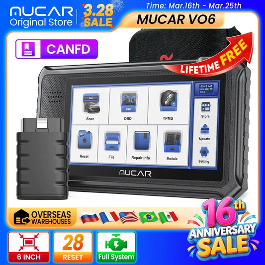 MUCAR VO6 OBD2 Auto-Diagnosetool Vollsystem Auto-Scanner Codeleser ABS-Motor 28 Resets Öl-Scan-Tools lebenslanges kostenloses Update