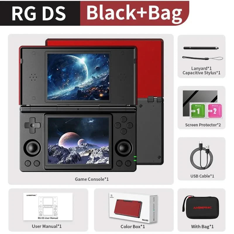 Anbernic RG DS Retro Handheld Game Console Flip Video Games Player 4" IPS Dual Screen Android14 4000mAh Supports RixelHK PSP PS2