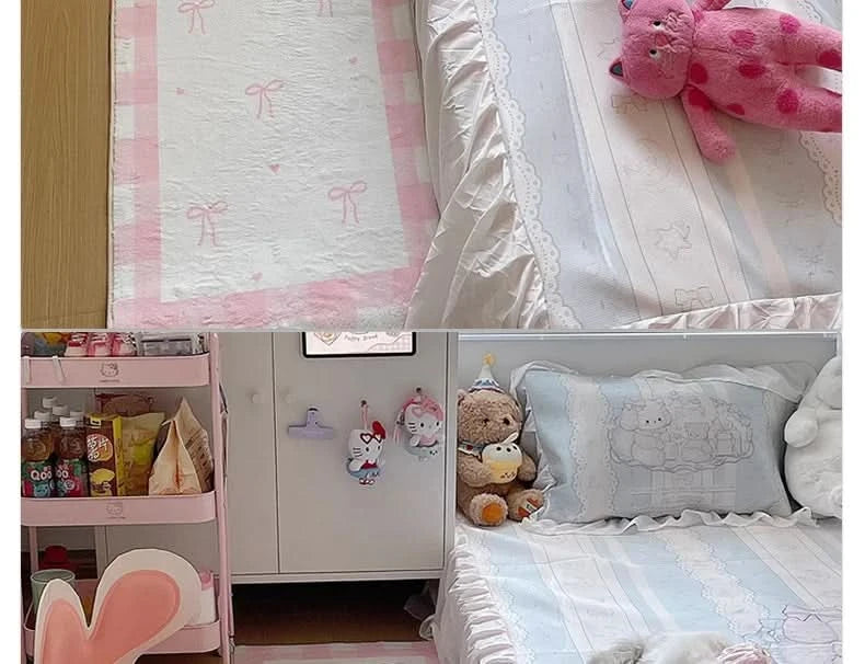 Bedroom Carpet Bedside Floor Mat Cute Soft Plush Room Decor Long Rug Comfortable Shaggy Korean Carpets Home Decoration 침실 카펫