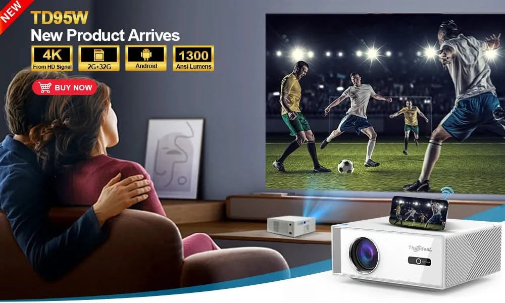ThundeaL TDA7W Full HD 1080P Projector Android WiFi 32G Projetor 4K Video TDA7 Voice Control 3D Smart TV Home Theater Beamer
