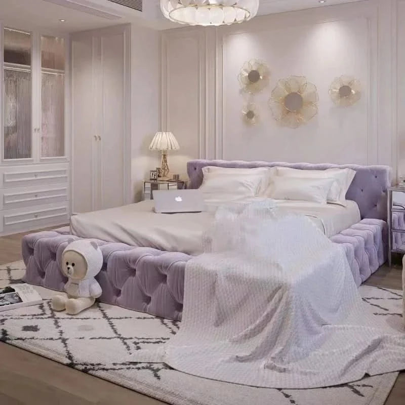 Queen Size Bed Frame European Designer Italian Girls Bed Frame Storage Wooden Cheap Muebles Para Dormitorio Nordic Furniture